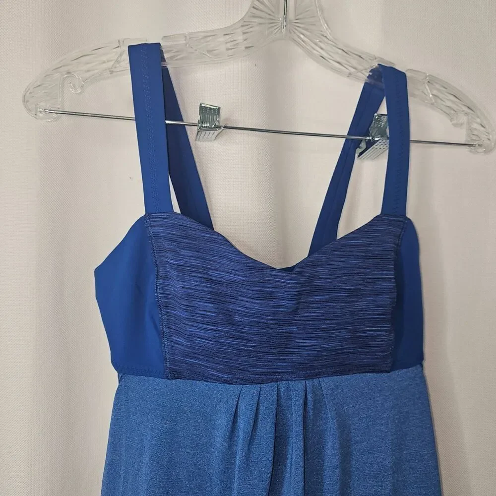 Lululemon Top Womens Eight Limitless Blue Ruched Empire Athletic Tank